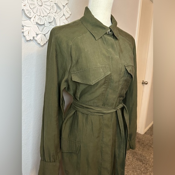 H&M UTILITY STYLE MIDI DRESS/kimono long sleeve size 2 worn only once! - Picture 3 of 12